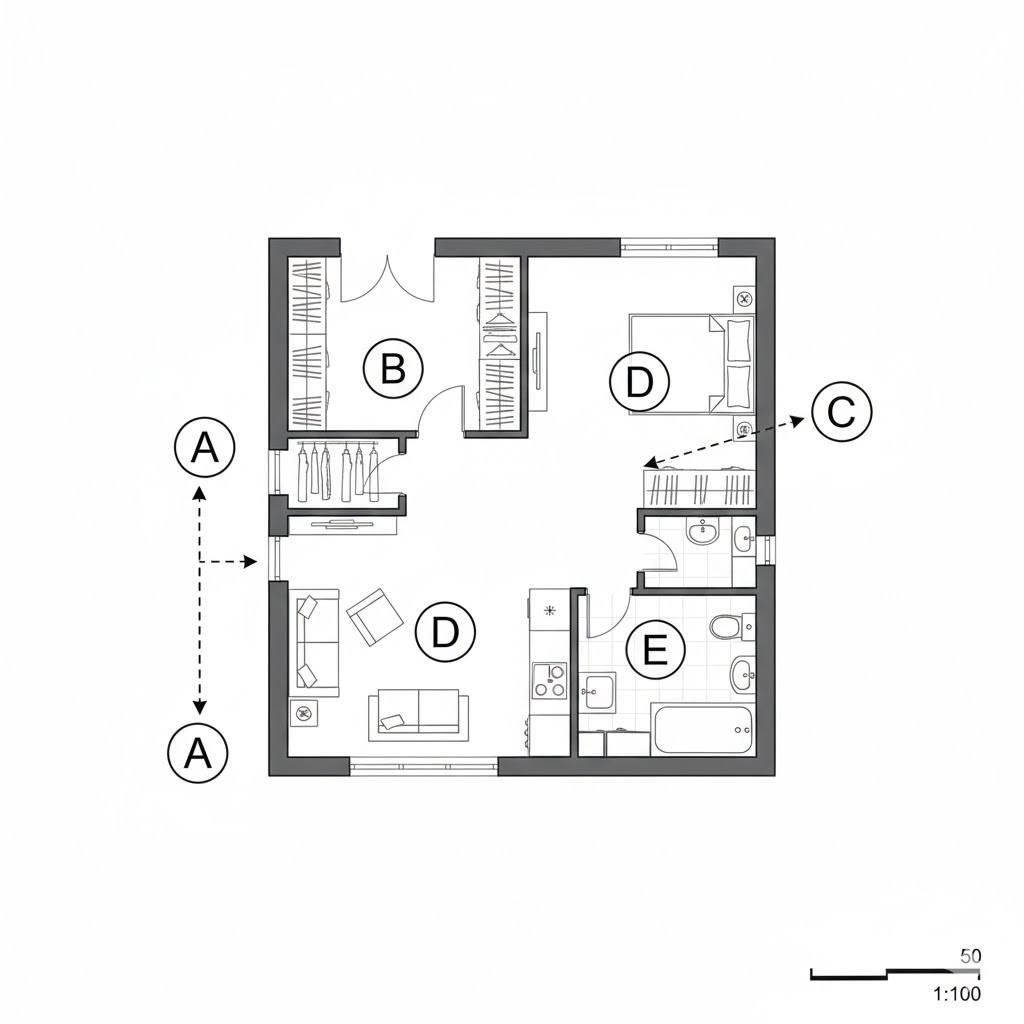 2-комнатная, 55,5 м²